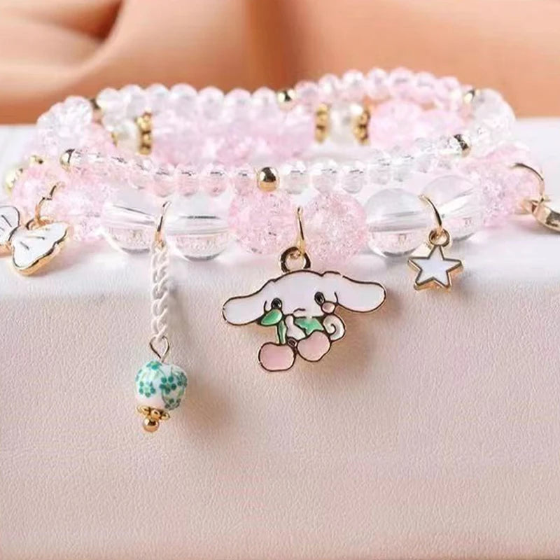 1PCS Kawaii Sanrio Kuromi & My Melody Crystal Beads Bracelet - Image 10
