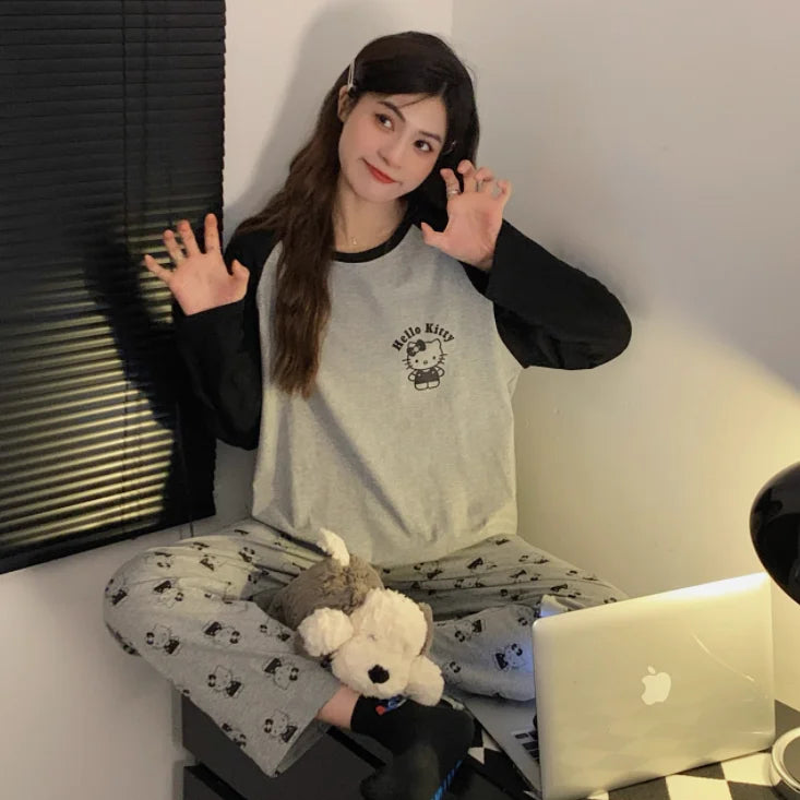 New Casual Hello Kitty Spring & Autumn Long-Sleeved Pajama Set - Image 2