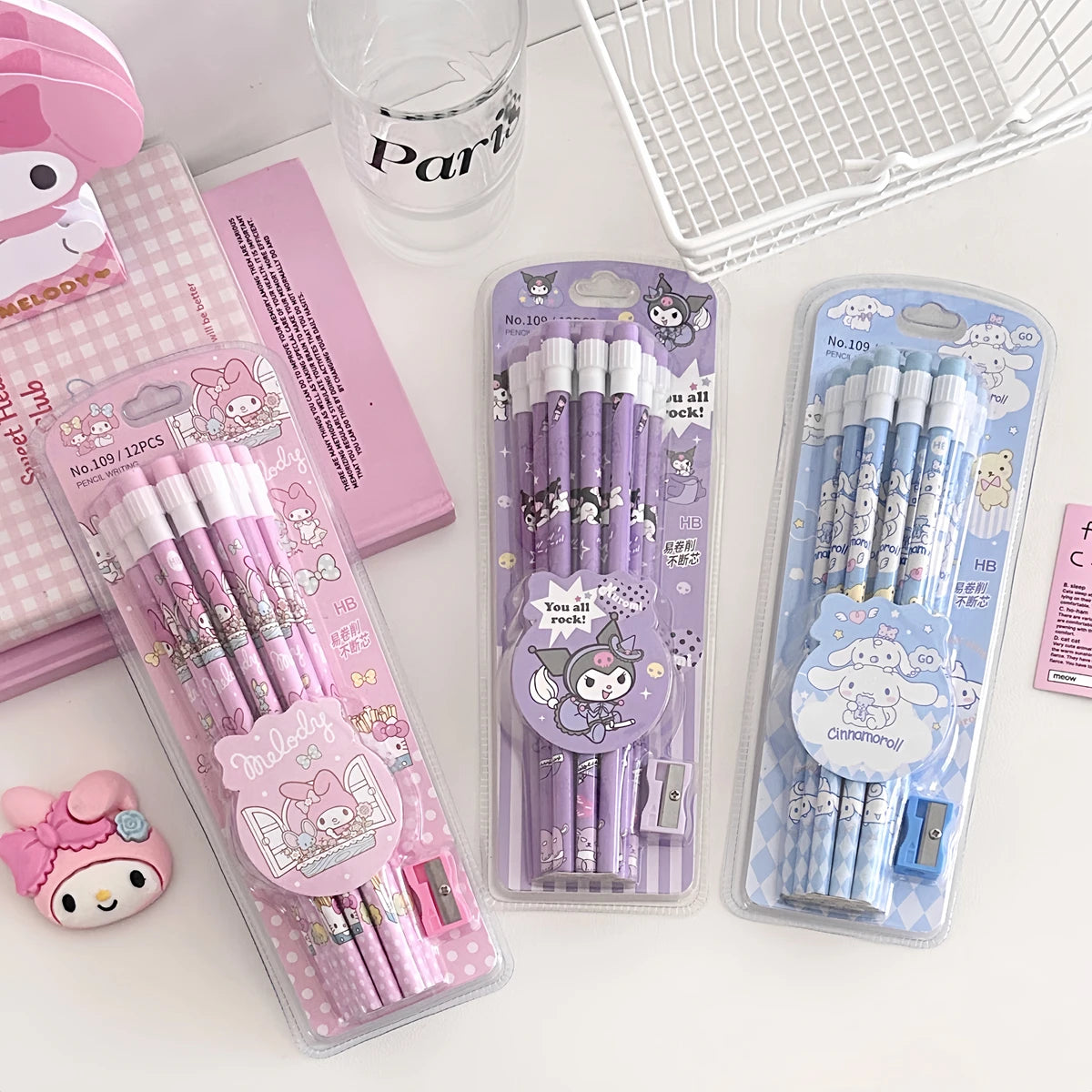 Sanrio Kuromi & Cinnamoroll 12Pcs HB Pencil Set