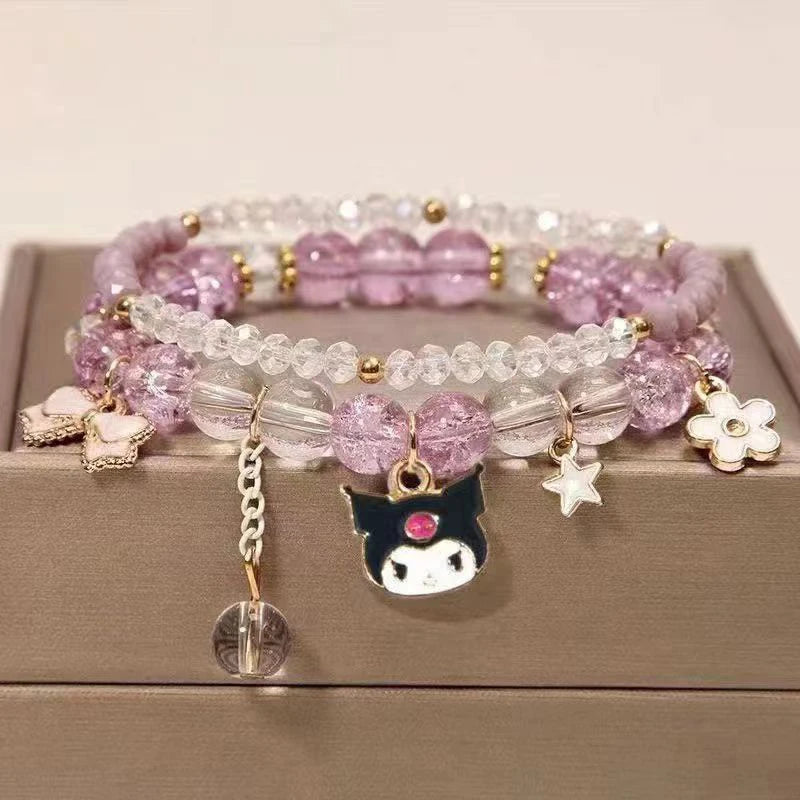 1PCS Kawaii Sanrio Kuromi & My Melody Crystal Beads Bracelet - Image 17