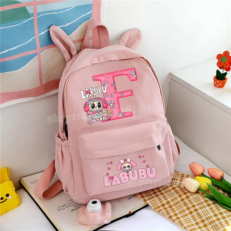 Labubu Melody Girl A-Z Cute Anime Print School Bag - Image 7
