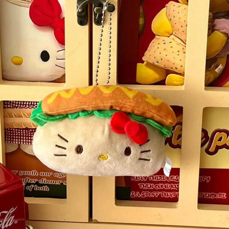 New Sanrio Sandwich Hot Dog Hello Kitty Stuffed Keychain - Image 6