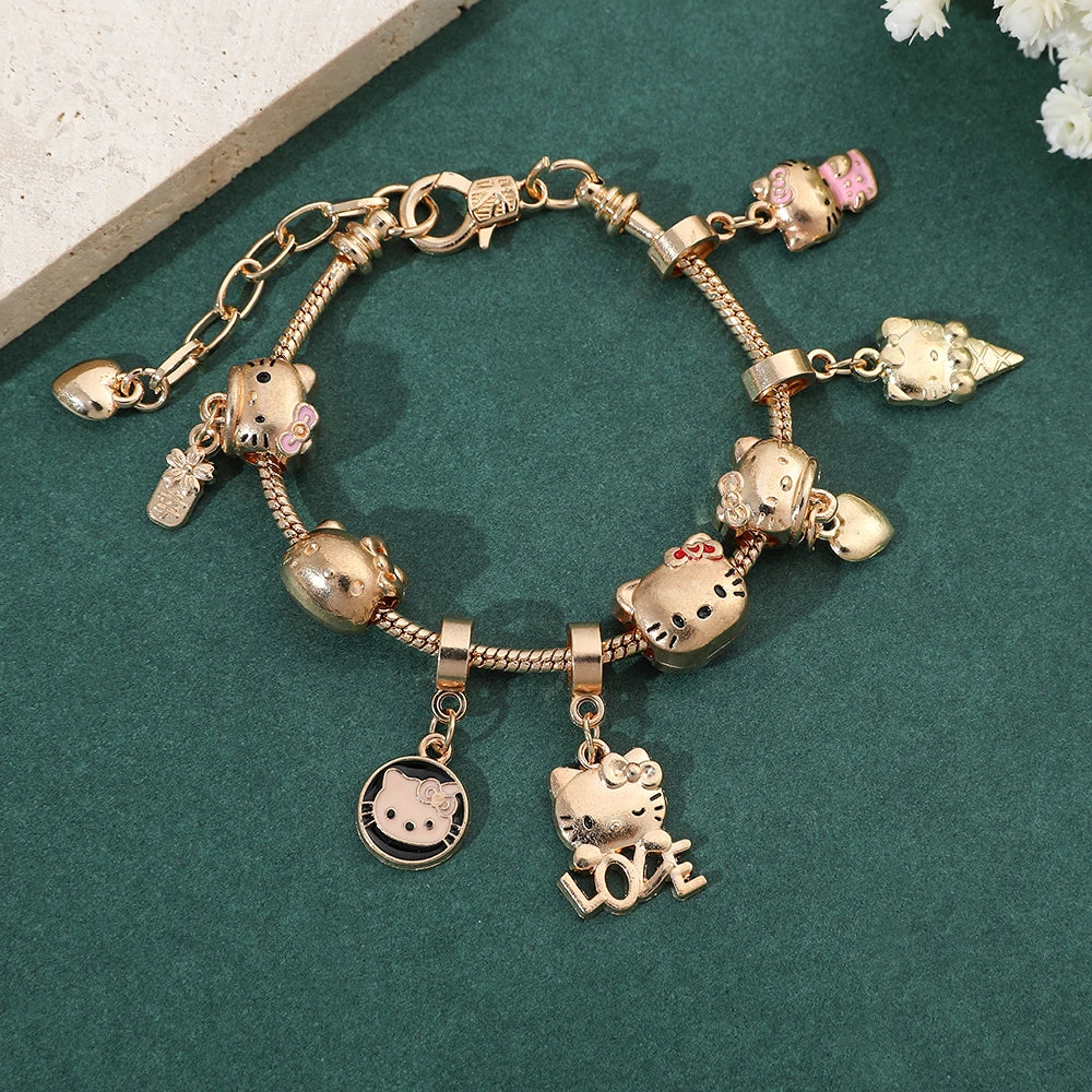 Hello Kitty Gold Plated Bracelets with Charms - Image 5