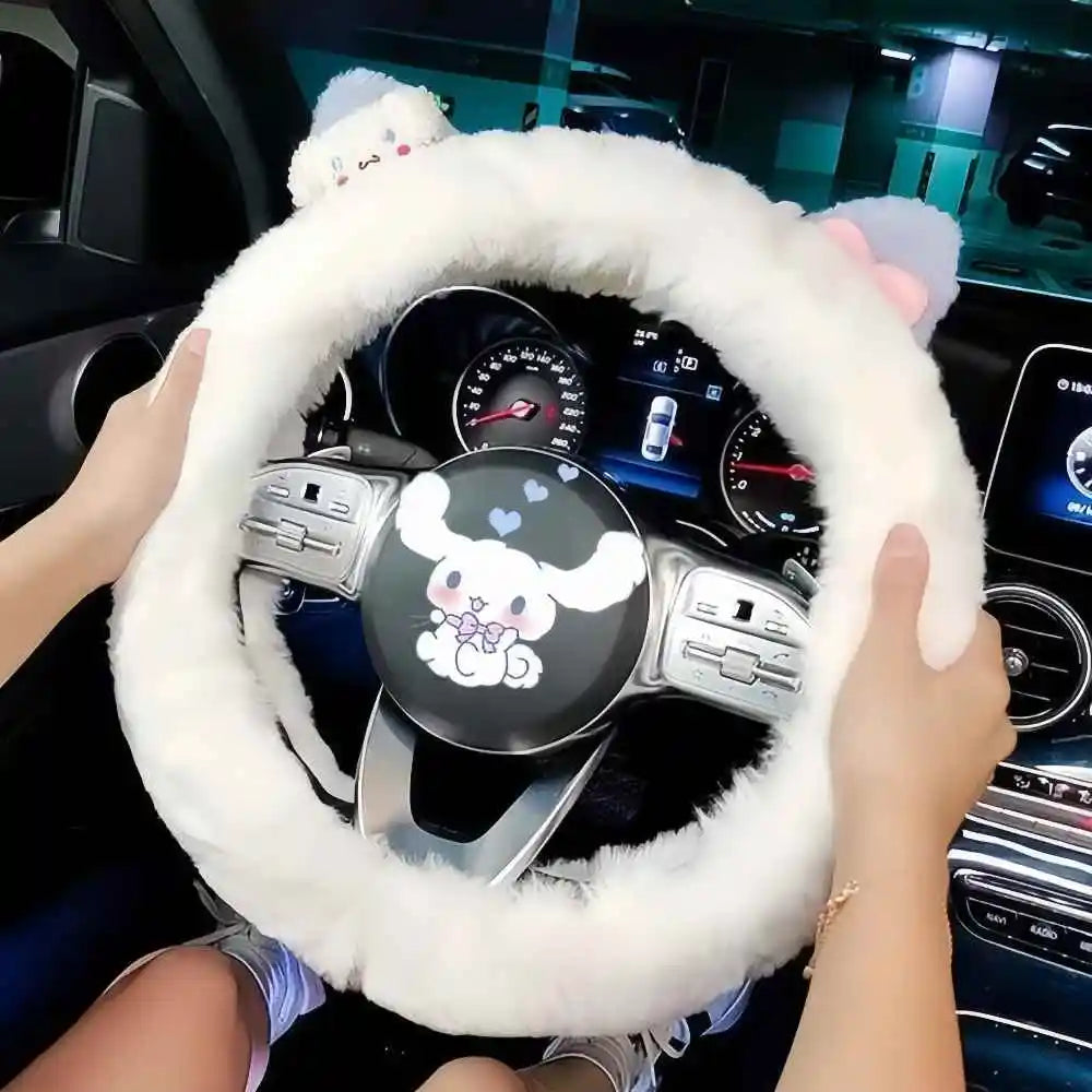 Anime Hello Kitty Plush Car Steering Wheel Cover - Image 6