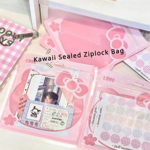 10PCS Kawaii Hello Kitty Necklace Jewelry Storage Bags