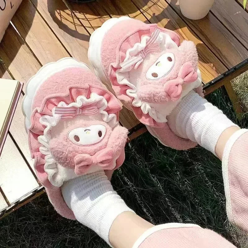 Sanrio Anime Hello Kitty & Cinnamoroll Cotton Warm Slippers - Image 3