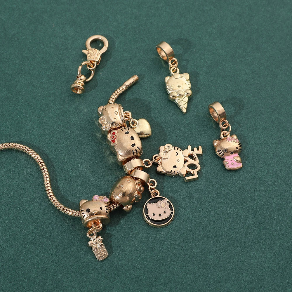 Hello Kitty Gold Plated Bracelets with Charms - Image 6