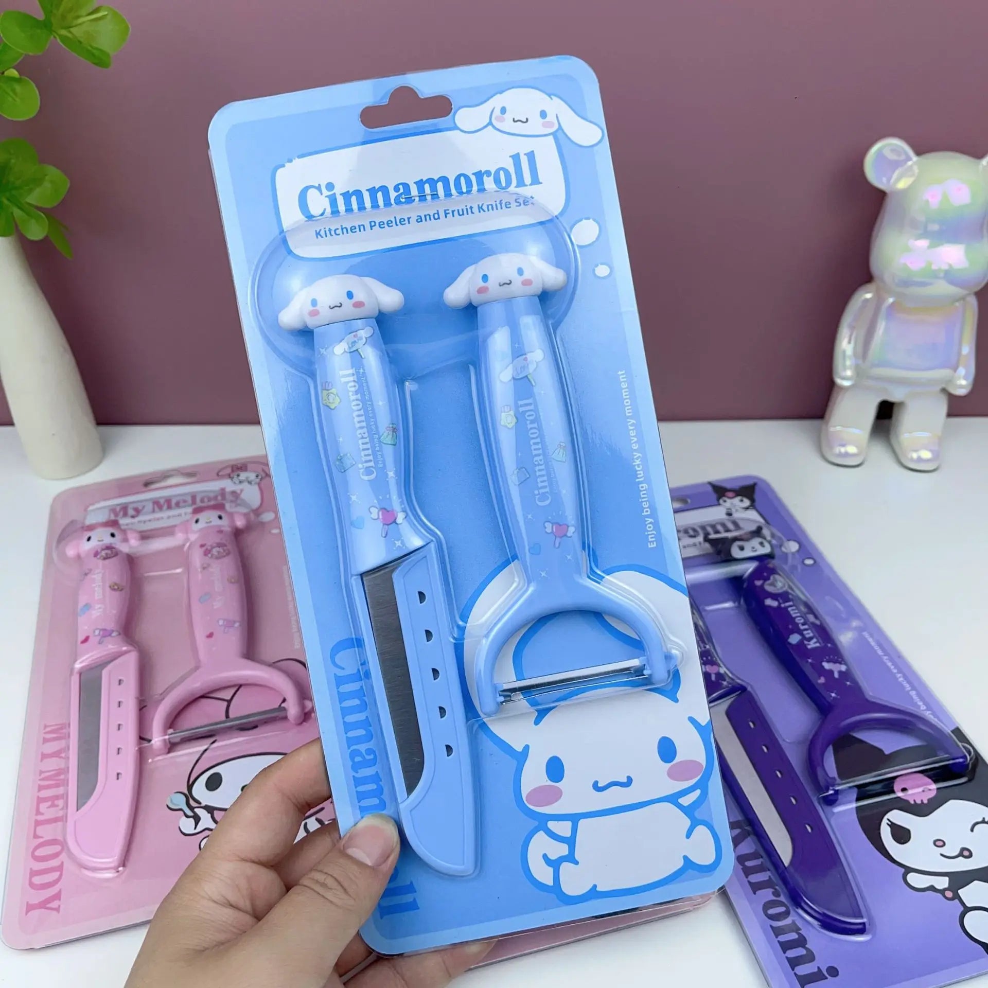 Sanrio Hello Kitty Kawaii Kuromi & My Melody Fruit Peeling Knife Set - Image 9