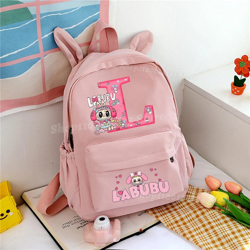 Labubu Melody Girl A-Z Cute Anime Print School Bag - Image 8