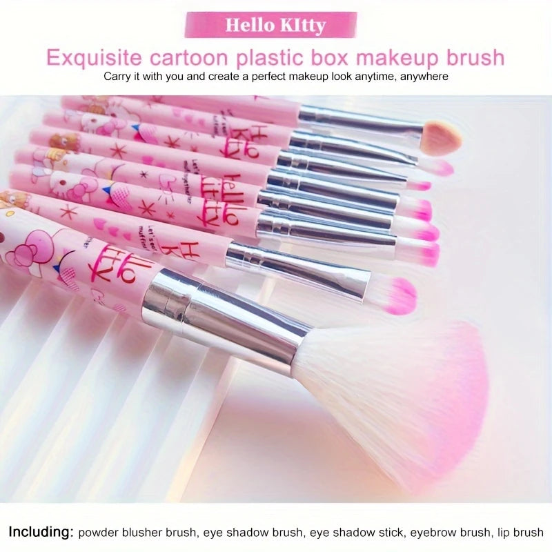 8pcs Kawaii Hello Kitty Makeup Brush Set - Image 5