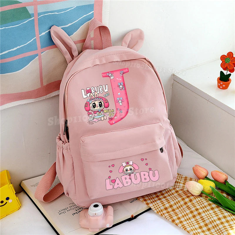 Labubu Melody Girl A-Z Cute Anime Print School Bag - Image 9