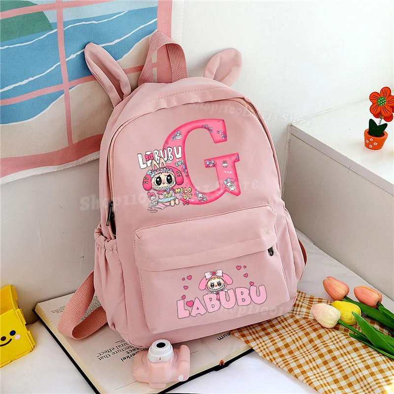 Labubu Melody Girl A-Z Cute Anime Print School Bag - Image 14