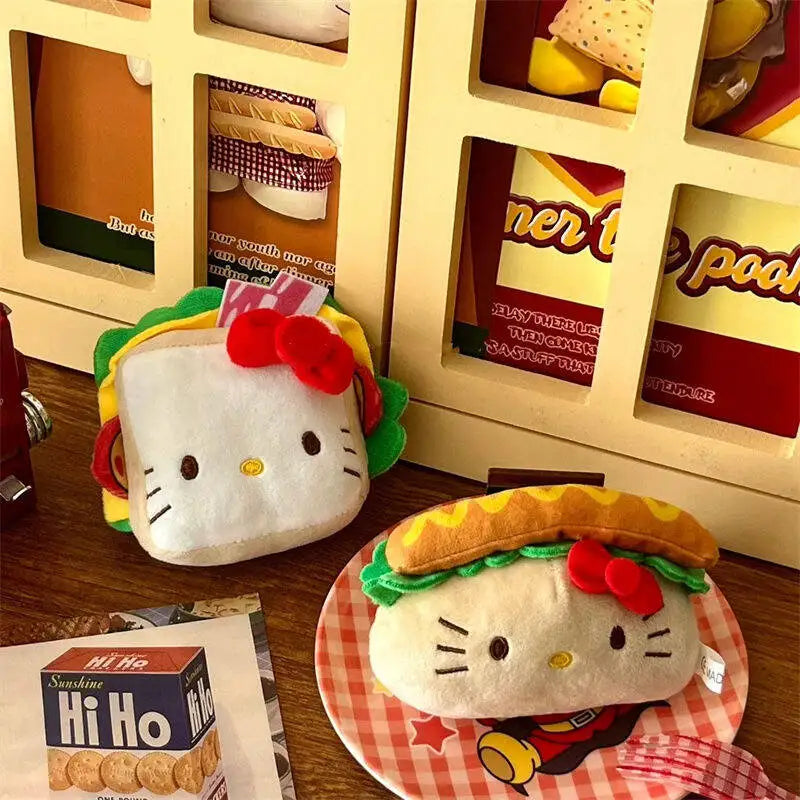 New Sanrio Sandwich Hot Dog Hello Kitty Stuffed Keychain - Image 5