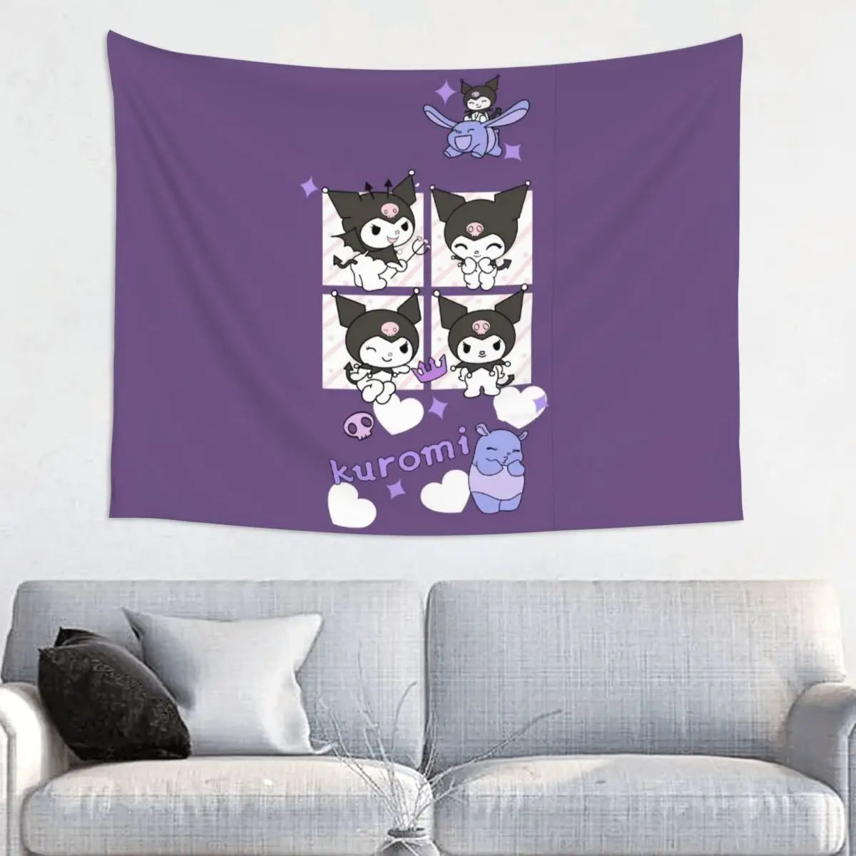 Custom Melody Kuromi Cartoon Anime Hippie Tapestry - Image 10