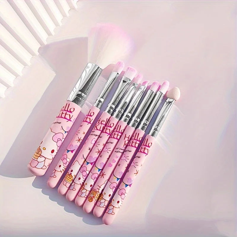 8pcs Kawaii Hello Kitty Makeup Brush Set - Image 3