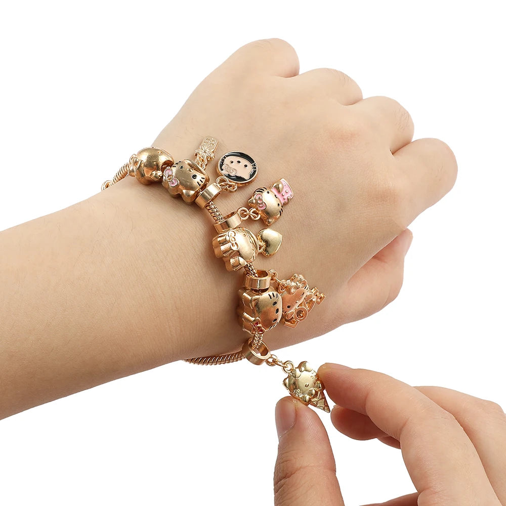 Hello Kitty Gold Plated Bracelets with Charms - Image 3