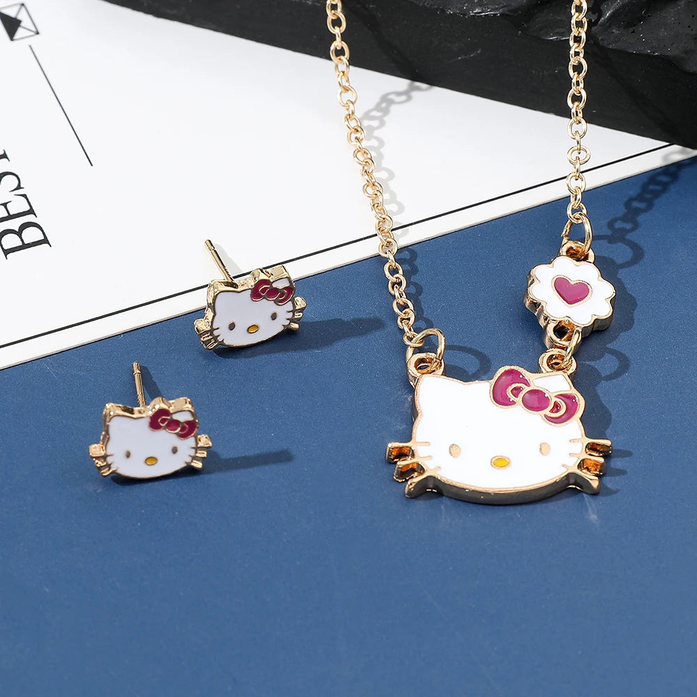 Sweet Sanrio Necklace & Hello Kitty Kawaii Earrings - Image 5