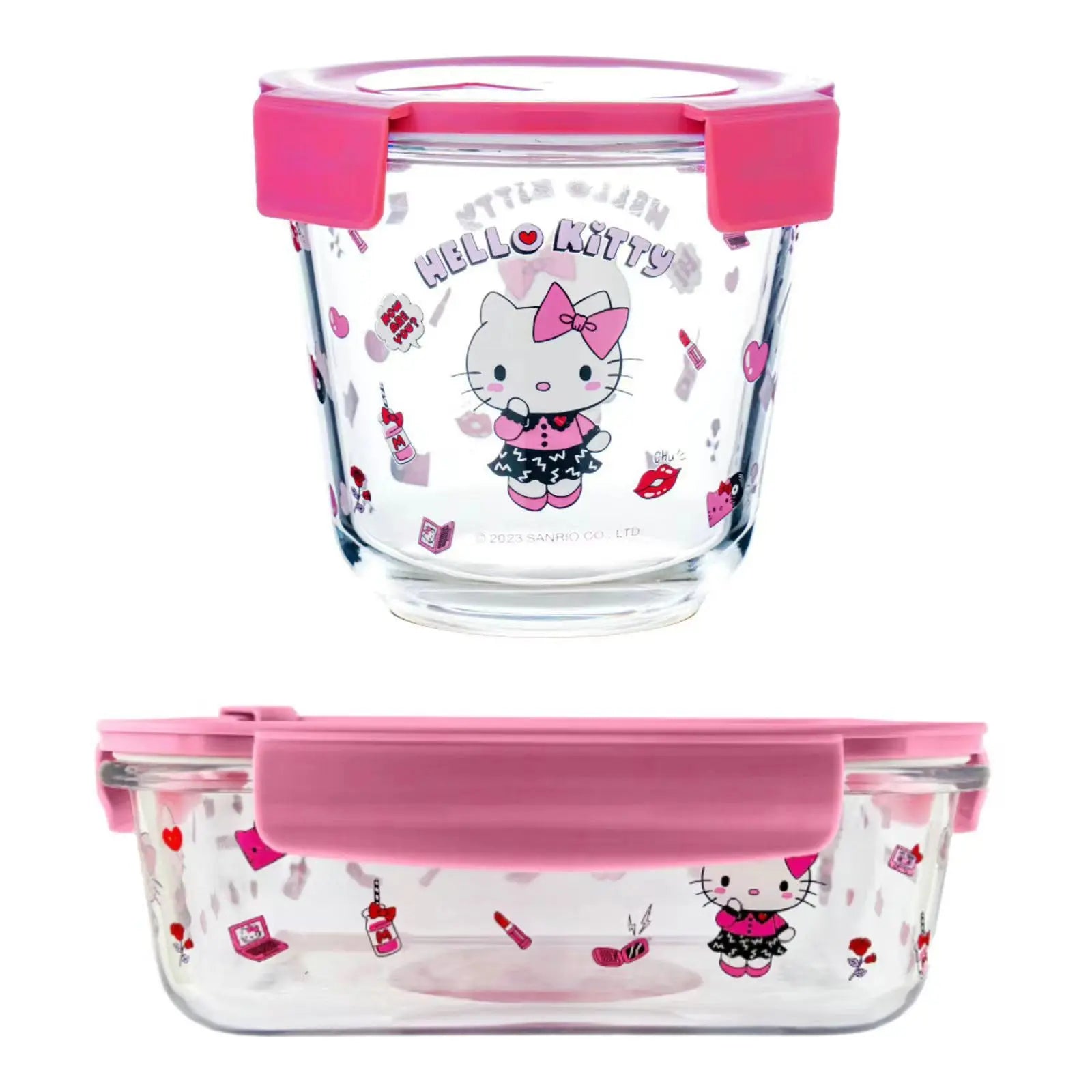Sanrio Cartoon Kuromi, Hello Kitty & Cinnamoroll Anime Glass Lunch Box - Image 2